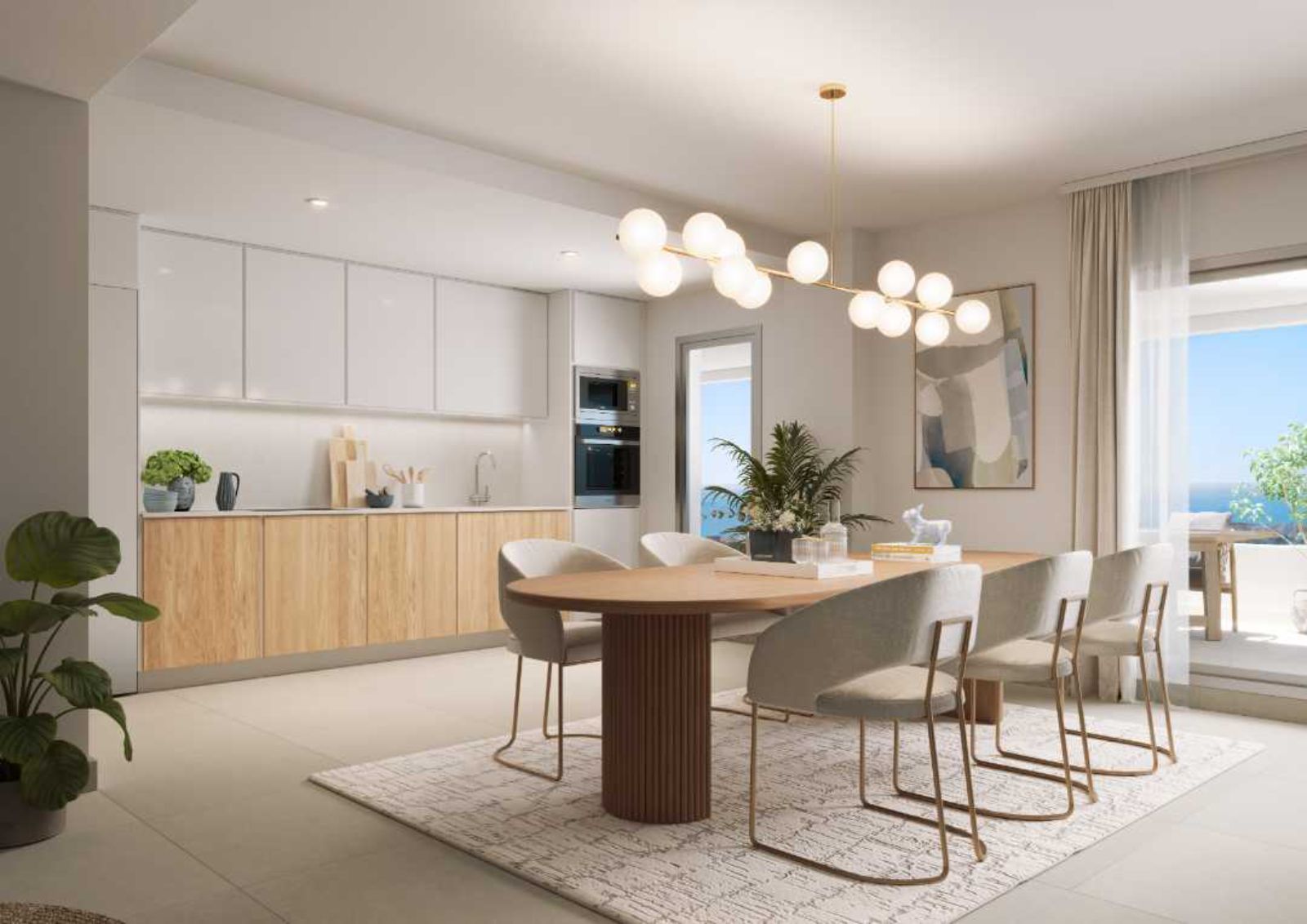 02 modern kitchen dining room with ocean view